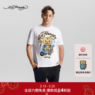 Ed Hardy埃德哈迪冬季新款经典形象卡通隆短袖T恤