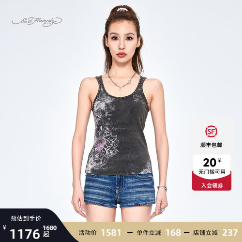 EdHardy女士黑色背心吊带