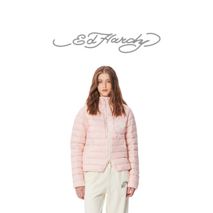 女士轻薄连帽羽绒服外套 复古虎头保暖时尚 Hardy埃德哈迪美式