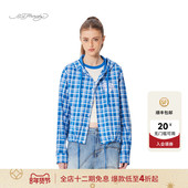 Hardy埃德哈迪春季 流行新款 仿蕾丝绣宽松短版 连帽女士衬衫