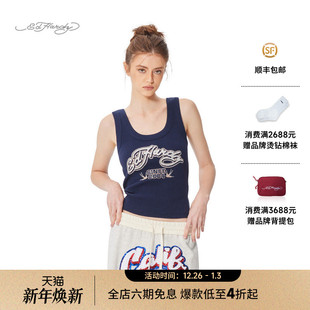 拔印烫钻U领女士内搭美式 新款 外穿背心 Hardy埃德哈迪2025春季