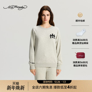 女士植绒烫钻套头衫 新款 E1RCW520 Hardy埃德哈迪2025冬季