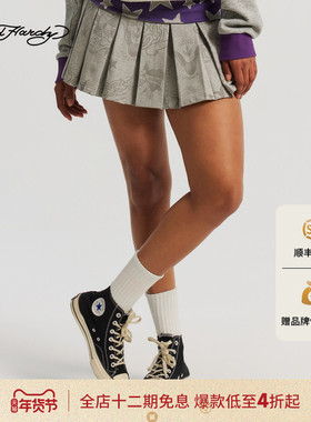 Ed Hardy埃德哈迪2026春季新款女士水浆印烫钻半身裙E1SAW313