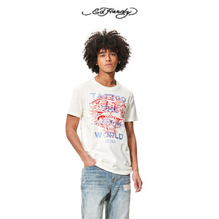 宽松短袖 烫钻男士 新款 T恤E1STM006 Hardy埃德哈迪2026夏季