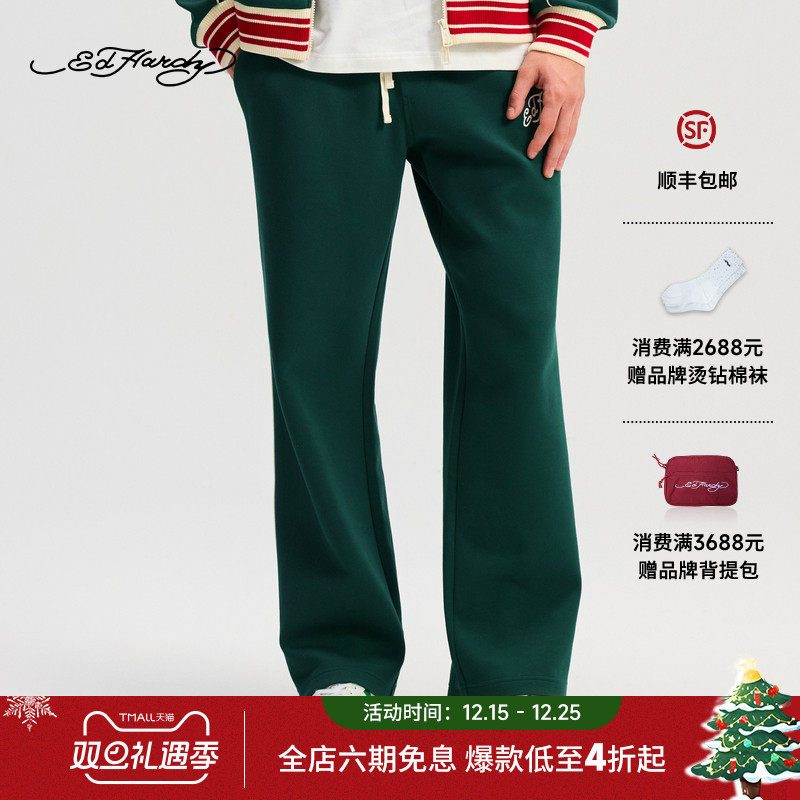 Ed Hardy埃德哈迪2025冬季新款男士直筒宽松显瘦长裤E1RDM028