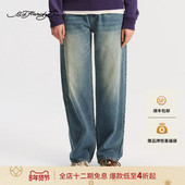 E1SAW226 女士绣花烫钻直筒牛仔长裤 Hardy埃德哈迪2026春季 新款