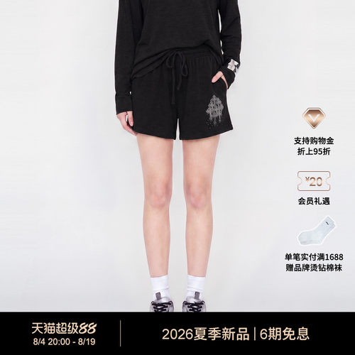 【夏季新品】Ed Hardy埃德哈迪女士十字架烫钻短裤E1SBW520