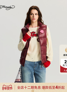 Ed Hardy埃德哈迪2025冬季新款女士轻薄虎头标羽绒马甲E1RDW334
