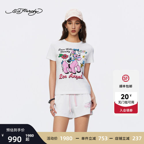 Ed Hardy埃德哈迪2026夏季新款女士短袖T恤E1STW210