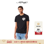 正肩短袖 T恤 男士 虎头烫钻修身 Hardy埃德哈迪秋季 新款