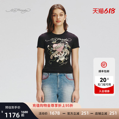 EdHardy女士圆领短袖T恤