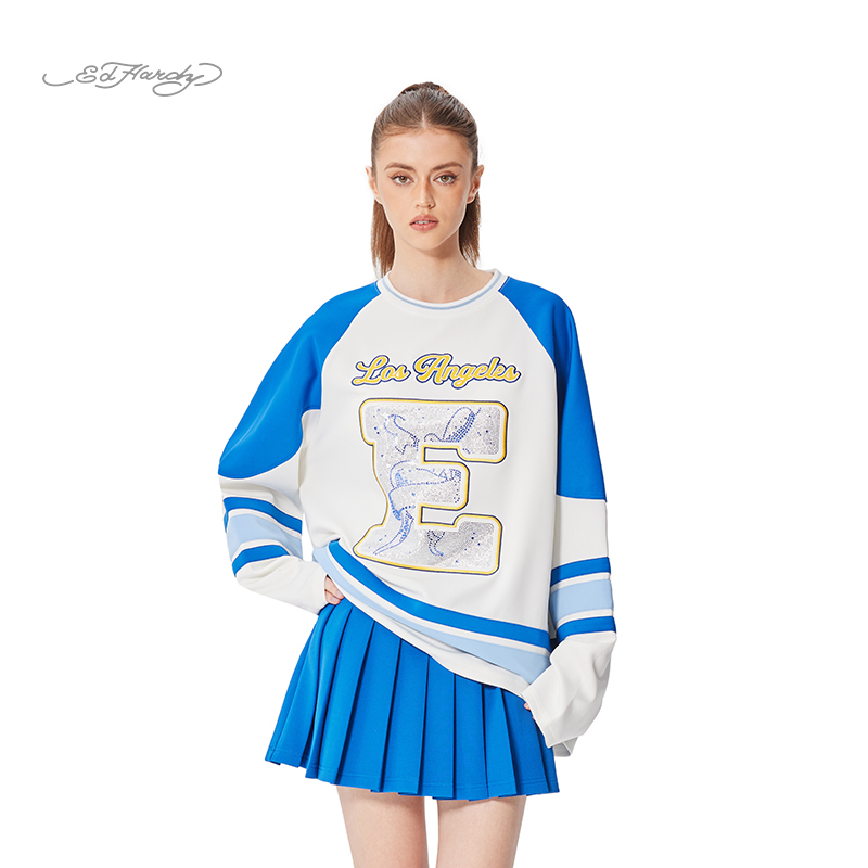 【朱志鑫同款】Ed Hardy埃德哈迪2025春季新款宽松女士套头衫卫衣
