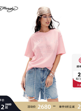Ed Hardy埃德哈迪2026夏季新款女士烫钻成衣水洗短袖T恤E1SBW298