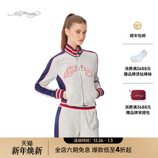 Hardy埃德哈迪2025春季 撞色开衫 新款 立领修身 卫衣 女士拉链衫