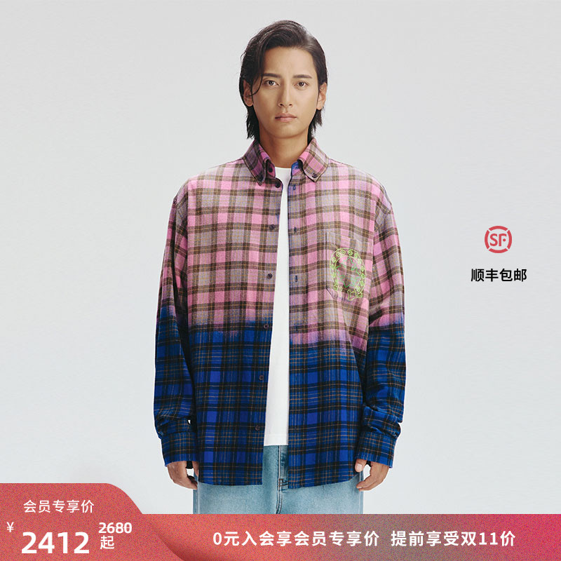 EdHardy男士宽松落肩水洗衬衫