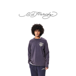 Hardy埃德哈迪秋季 长袖 新款 印宽松男士 T恤 成衣水洗数码