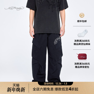 绣花宽松直筒男士 新款 长裤 轻薄工装 裤 Hardy埃德哈迪2025夏季