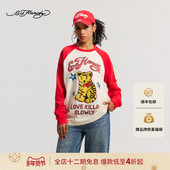 Hardy埃德哈迪2026春季 新款 女士宽松插肩袖 长袖 T恤E1SAW261