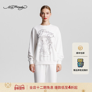 Ed Hardy埃德哈迪2025冬季致敬性感女神梦露烫钻套头衫E1RTW403