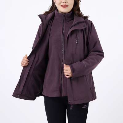 高端妈妈装两件套加绒厚内胆时尚