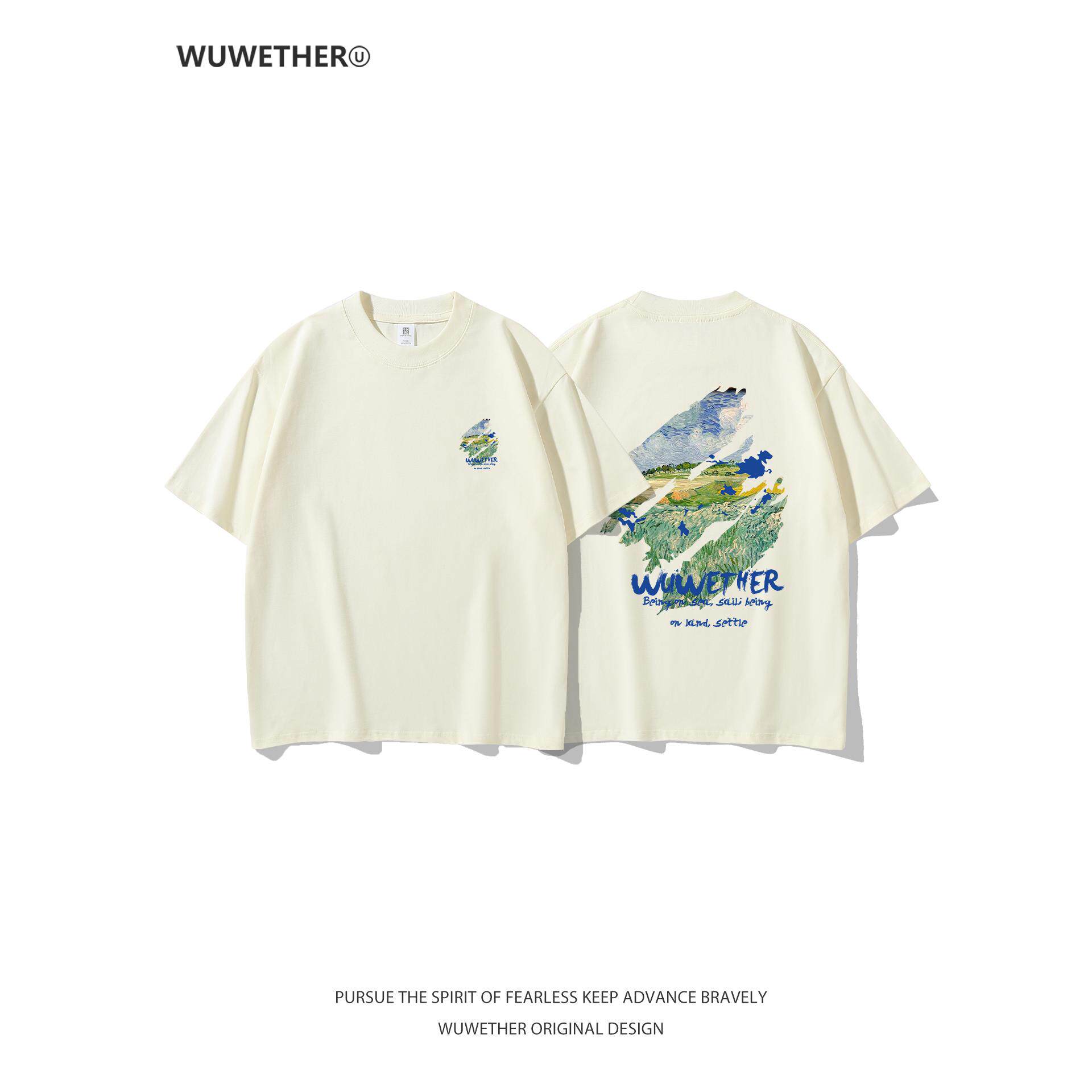 WUWETHER原创设计油画风景短袖T
