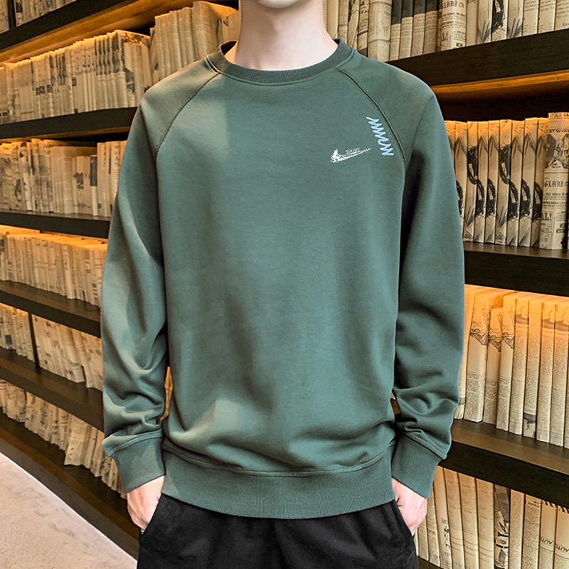 耐克顿卫衣男春秋季潮牌新款加绒加厚长袖t恤圆领打底套头衫上衣