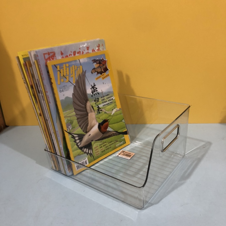 吉美5006加厚亚克力书架透明收纳筐桌面书本立架书立5005收纳盒