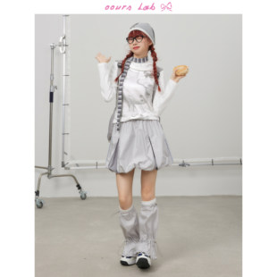 T恤白色连帽卫衣y2k打底女 蝴蝶结kitty印花长袖 OOURS LAB