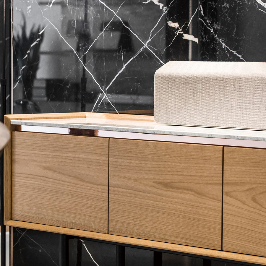 木智工坊|无边电视柜大理石北欧