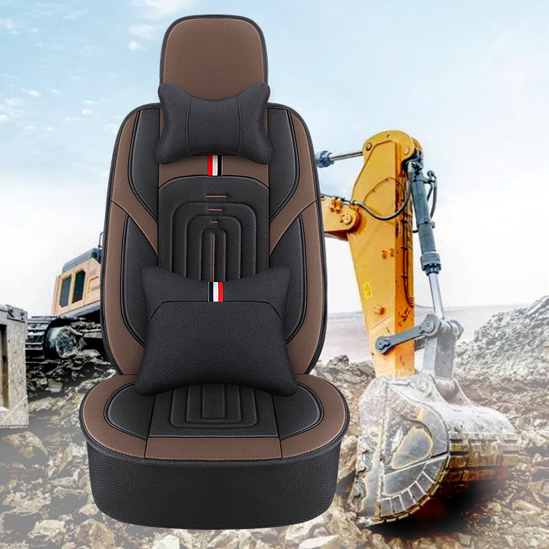 挖掘机座套三一徐工雷沃日立斗山小松勾机坐垫四季亚麻座垫专用布