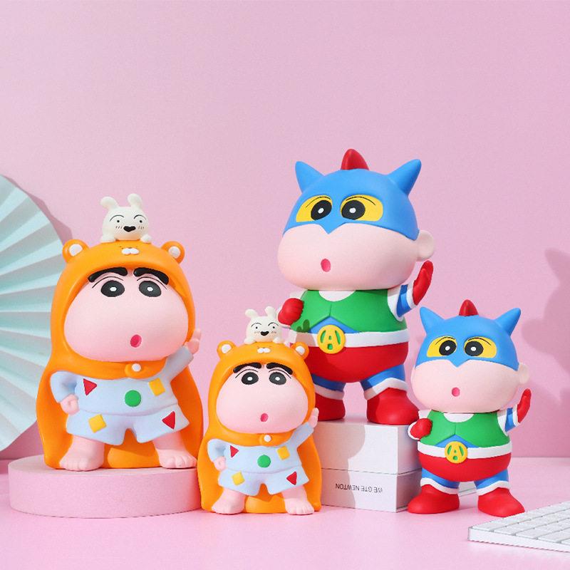 公披J0111风小新存钱搪胶仔摔不烂动超人摆件感玩具圈娃娃套手