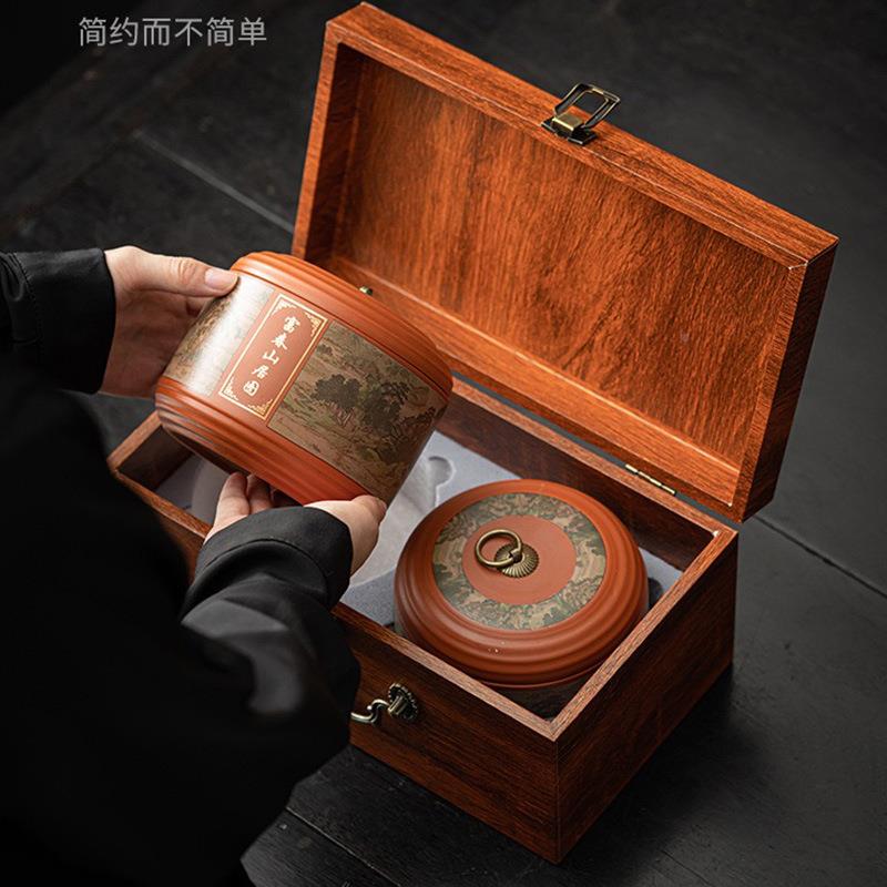 小号茶盒陶罐jc06瓷醒紫砂普洱茶叶罐密封复古叶家用防潮装茶厂家