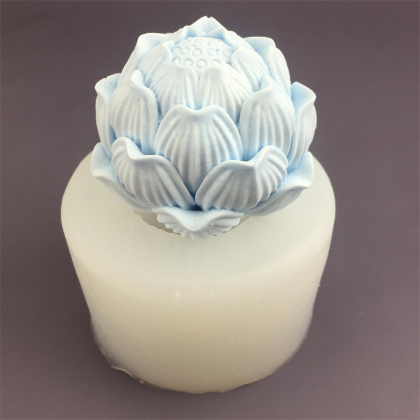 立体荷花硅胶模具石膏滴胶模莲花