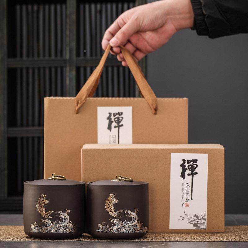 茶封叶陶包装空礼盒陶瓷紫砂粗密茶叶普洱茶SGLH-大绿红袍通版茶