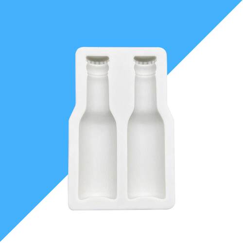 新款2连啤酒瓶糖硅胶蛋模具手工粘土模具巧克力MM-7117糕装饰烘