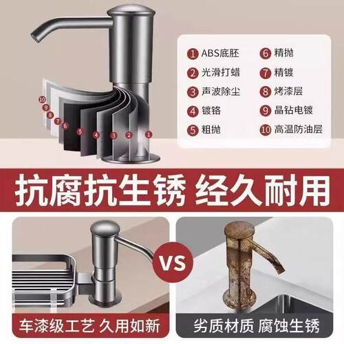 厨房槽洗水涤剂/压取器洗精器按压器洁家用液器神置物架洗菜延长