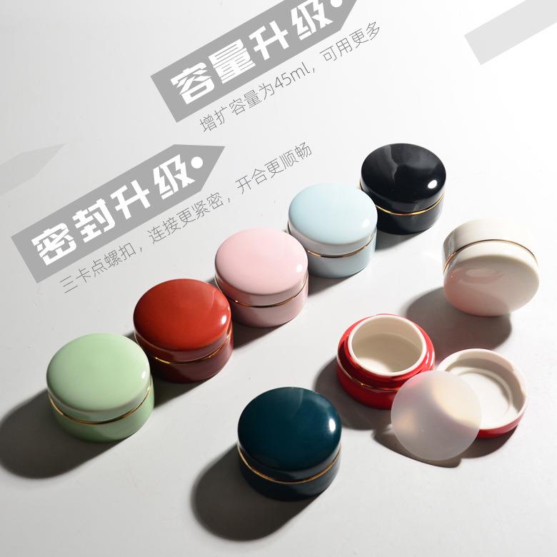 陶瓷小红罐带盖古印泥盒便SP110522携化妆品膏霜分装瓶古复胭脂口