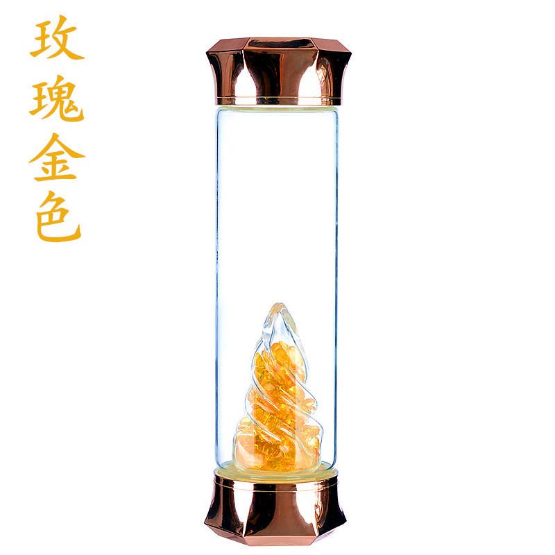 外便携高硼硅玻璃瓶水水晶柱子水疗水瓶杯石能51908量玻贸璃宝杯