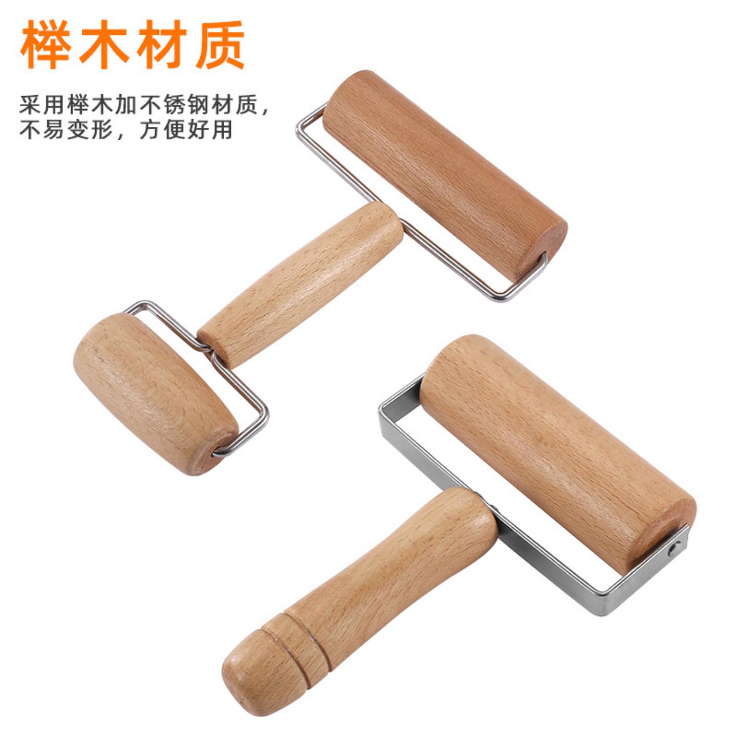 烘焙用具双头木质擀面杖手持实木