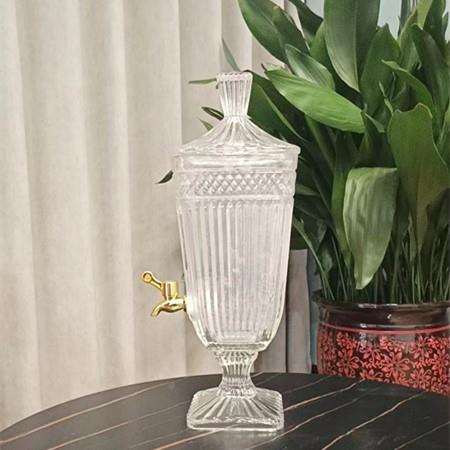 无铅玻璃水啤扎壶 带龙酒全花型果头果壶汁桶酒店KTV冷水饮料壶果