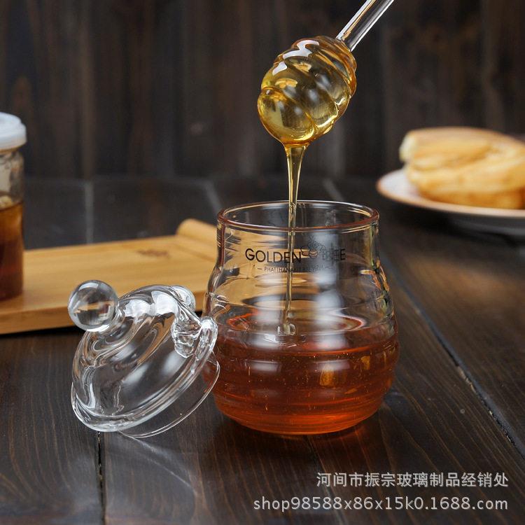 蜂蜜创意透明棒螺旋搅拌家带盖房储021物调味收纳玻璃厨用用品
