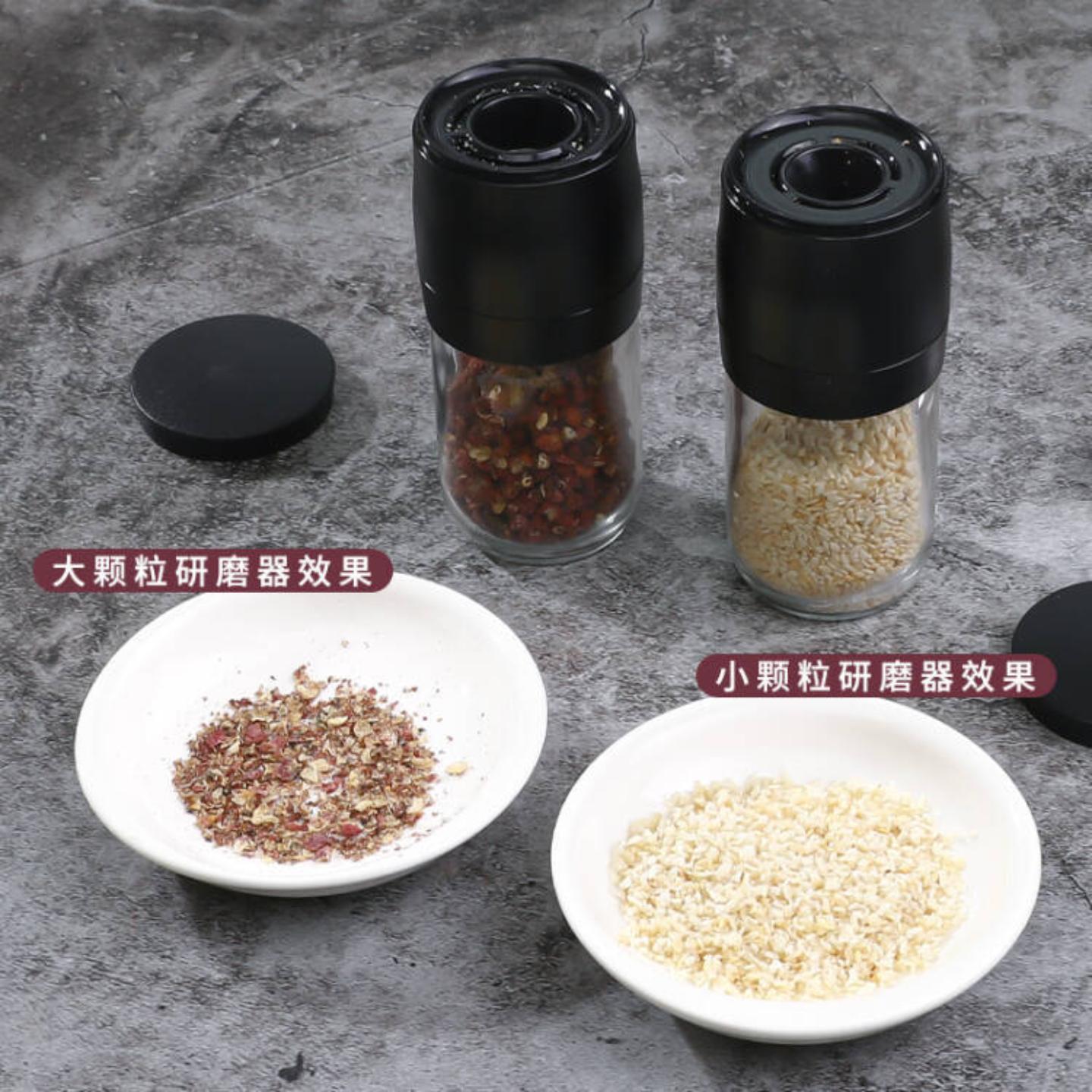 手动研磨器玻璃瓶家用研磨瓶花椒