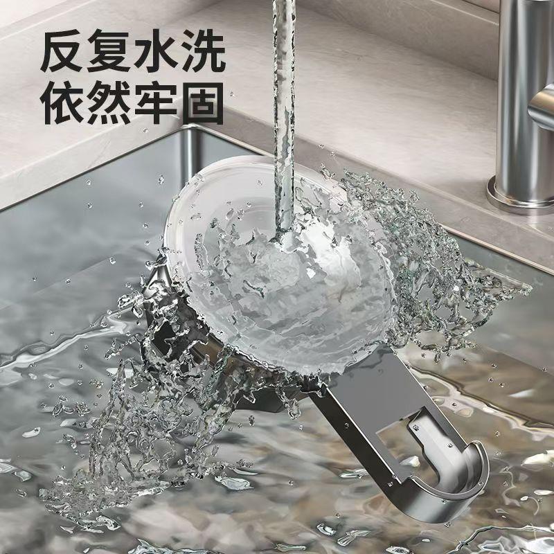 源挂头工厂吸盘厨房挂/钩免打孔杆锅铲勺子挂刀具壁式纳收架太空