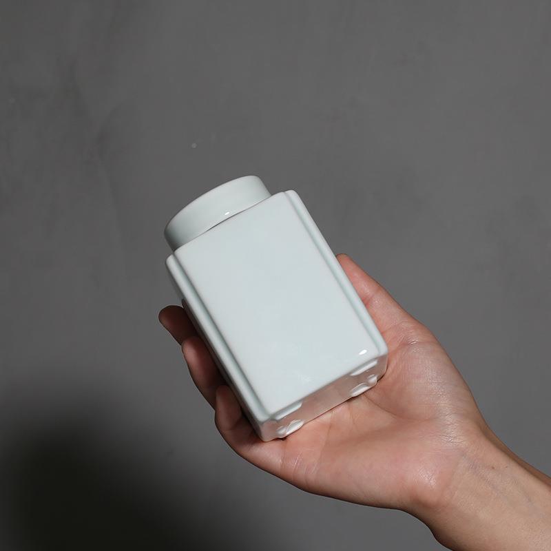 影青茶罐 瓷陶瓷小茶叶罐号纯色叶封密罐