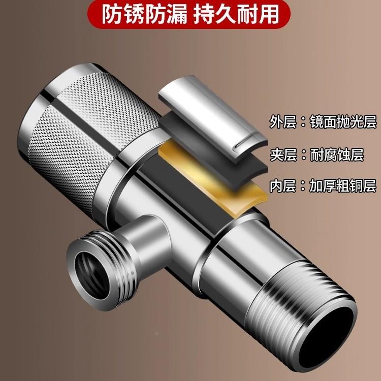 球球燃芯全开水大流/量角阀冷热气热水器马桶专用阀三角阀开关4分