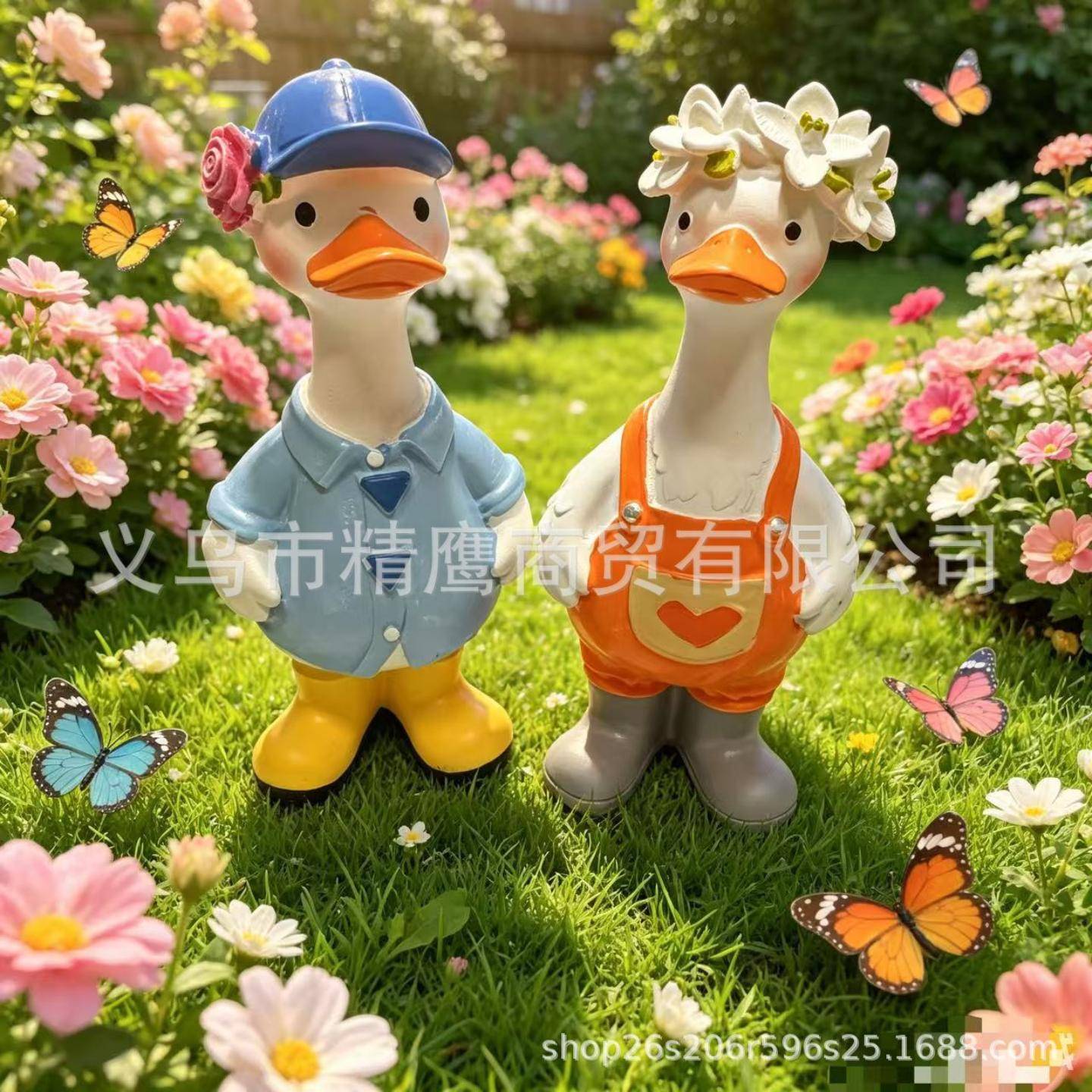 可爱户外花园小鸭子摆件创意仿真