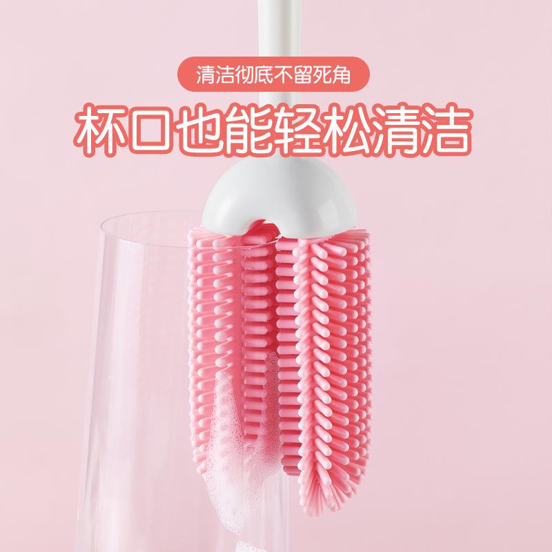 杯刷水杯清洗子洗杯子神器奶清洁无死硅胶/瓶三角合一刷长柄刷套