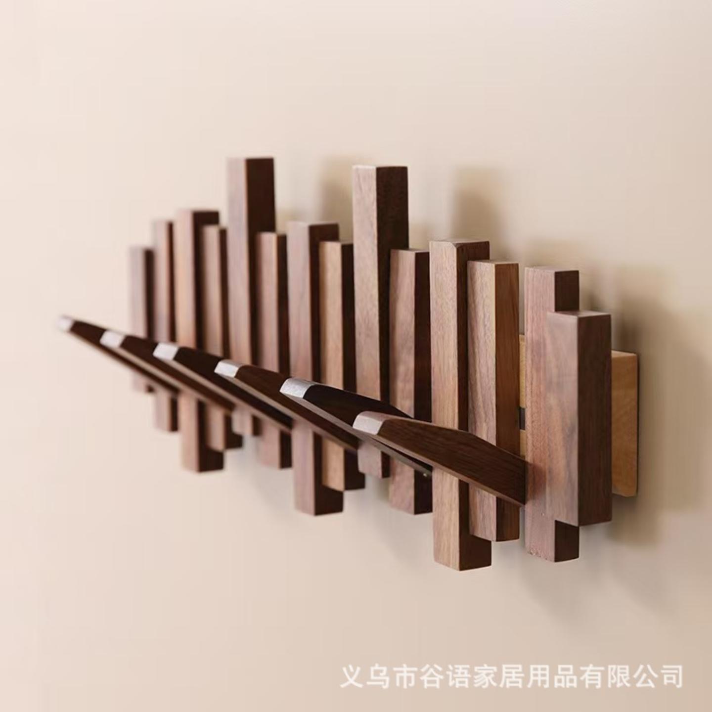 实木挂衣架钢琴键挂钩粘钩衣帽