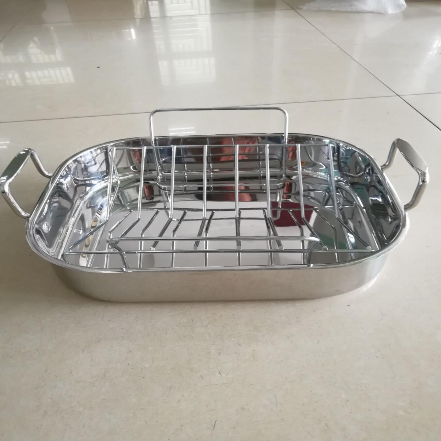 烤鱼盘家用不锈钢方形烧烤盘