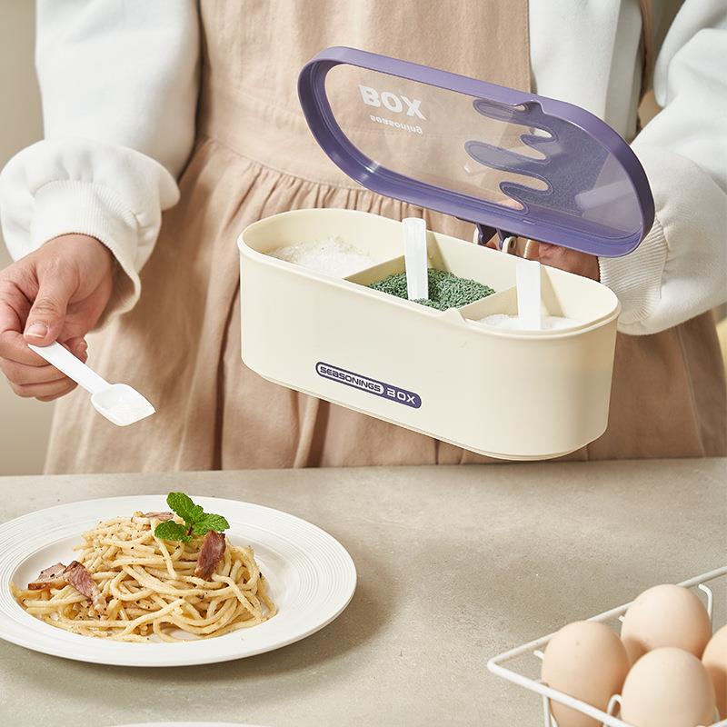 调厨味盒家用一体罐多格调料盒料盒房防尘防潮调料HC-143盐味精收